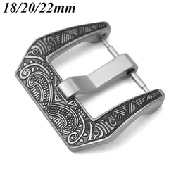 18/20/22mm Vintage Metal Watchband Buckle Universal Stainless Steel Strap Pin Clasp Replacement for Men Leather Bracelet