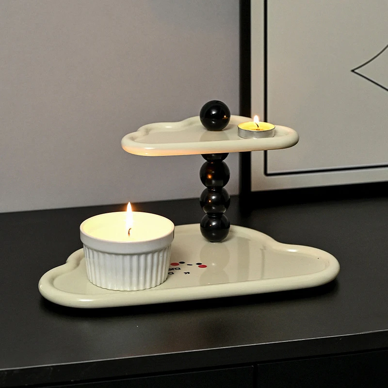 

Органайзер для духов для ароматерапии, двухслойные подносы в форме облака, настольная полка для духов, домашняя декоративная полка для ванной комнаты