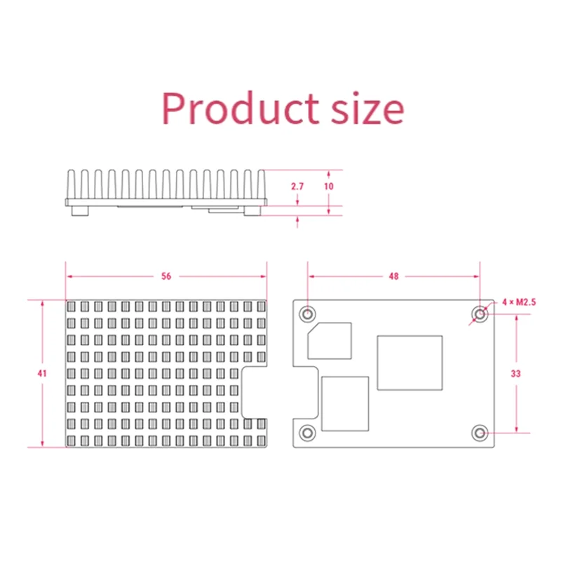 Leading-For Raspberry Pi CM5 Cooler Aluminum Heatsink Enhanced Cooling For Compute Module 5 With Thermally Conductive Silicone