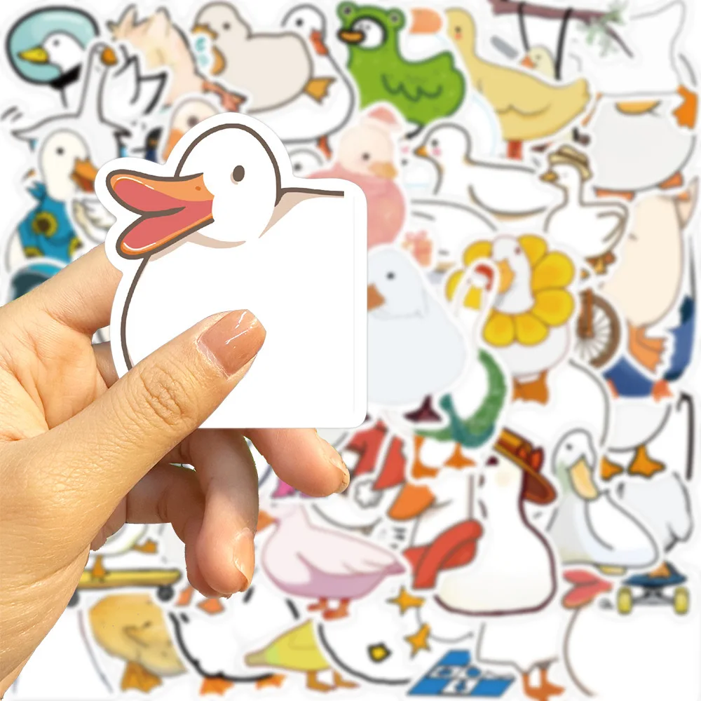 Lot de 10, 30 ou 50 autocollants animaux de dessin animé, mignon, canard, graffiti, jouet, scrapbooking, pour téléphone, réfrigérateur, ordinateur portable, bagages, voiture, résiste à l'eau