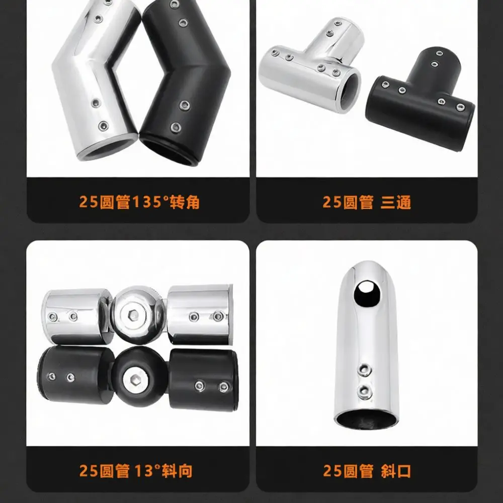 Professional Shower Room Pipe Connector 304 Stainless Steel 19mm 25mm Round Fitting Bathroom Structural Support Hardware