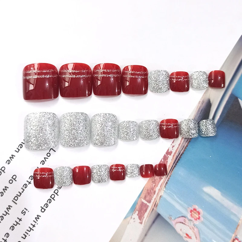 

24-наконечники, наклейка для ногтей, полное покрытие, водонепроницаемая, нетоксичная наклейка, таблетки для ногтей на ногах, инструменты для дизайна ногтей «сделай сам», аксессуары