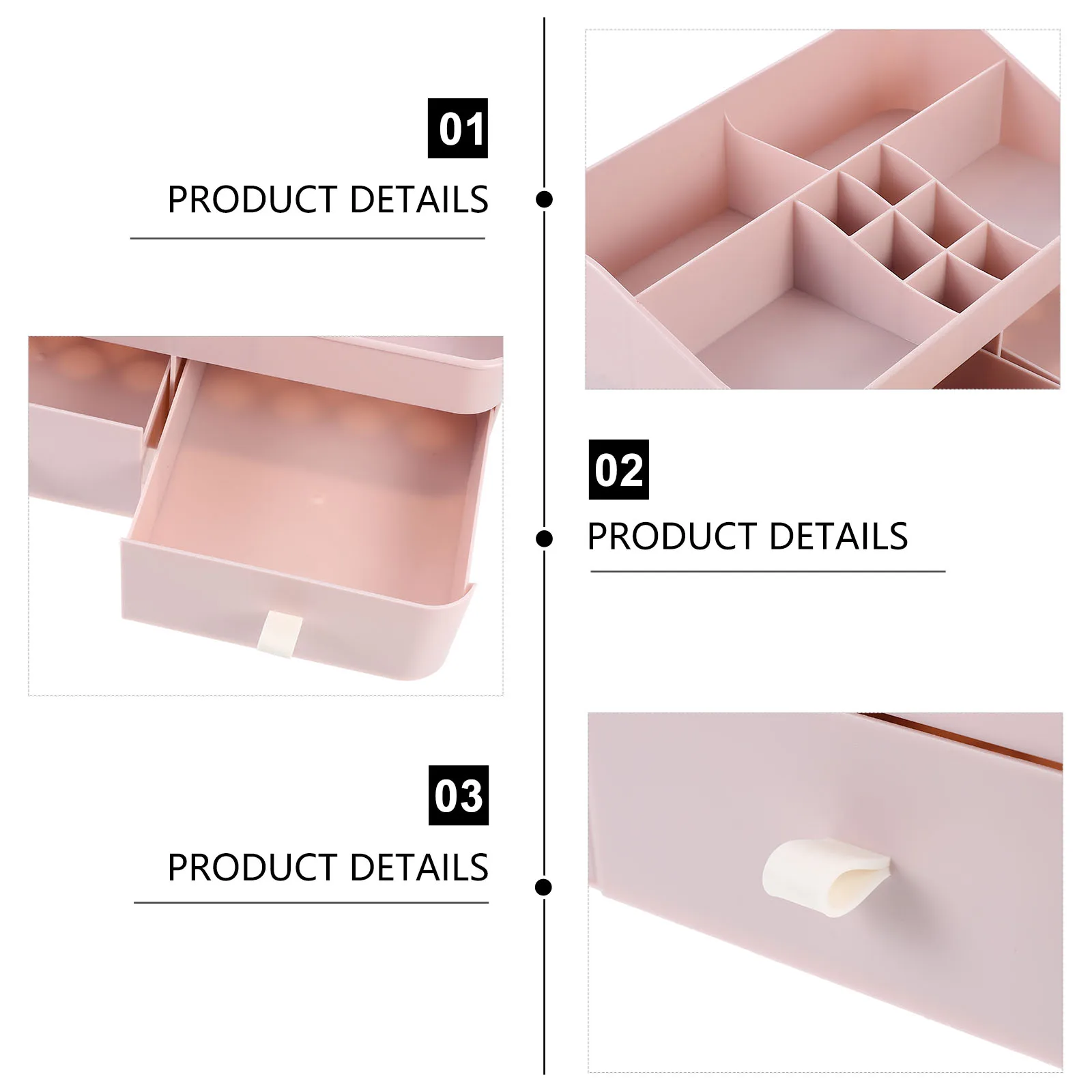 

Cosmetics Storage Box Makeup Brush Holder Lipstick Organizer Dual Drawer Organizer Countertop Storage Station