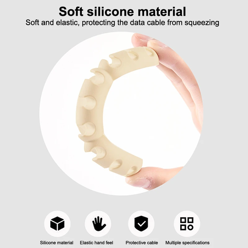 Silicone Cable Clips for USB/Mouse/Headphone Cords - Desktop Cable Organization with Adhesive Backing