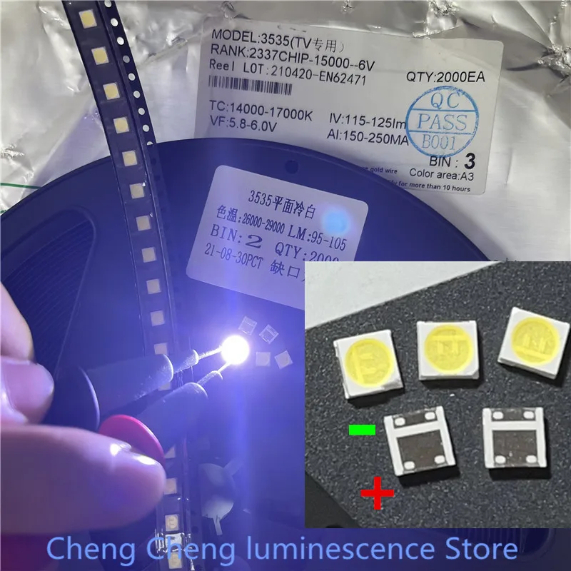 

200PCS for FOR LCD TV repair LG led TV backlight strip lights with light-emitting diode 3535 SMD LED beads 6V LG 2W