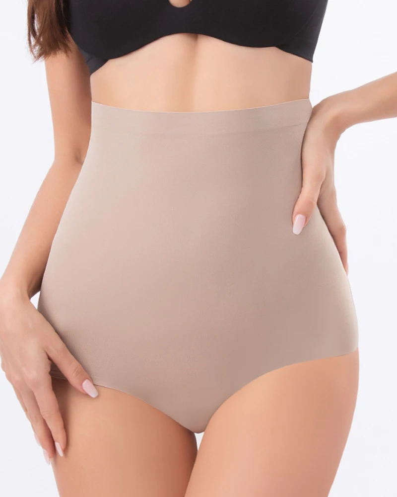 Traceless high waisted postpartum repair thin style hip lifting and shaping triangle underwear for abdominal contraction