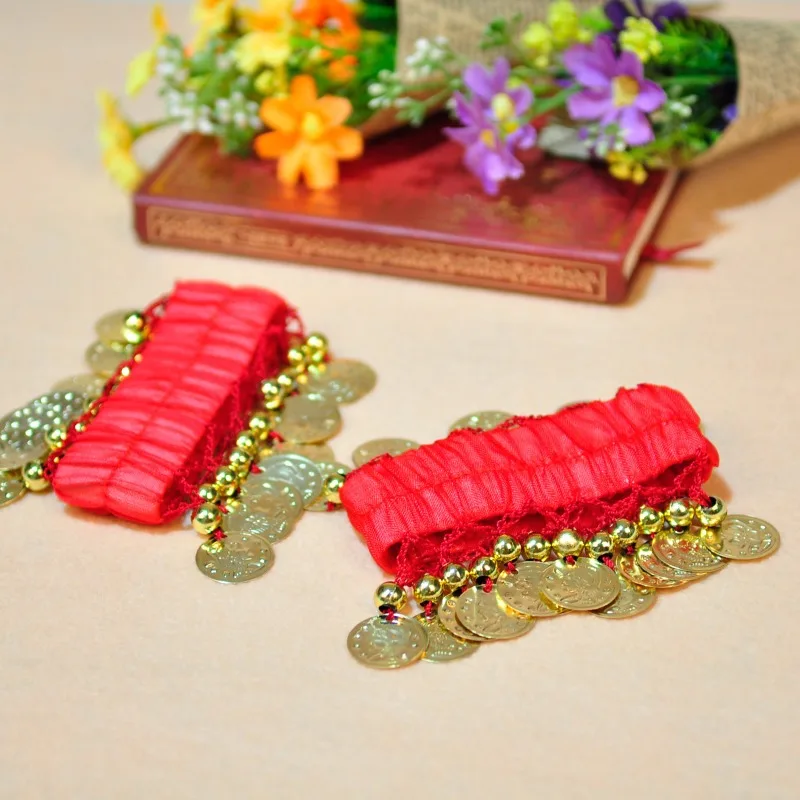 Шифоновый браслет-монета для танца живота, браслет-монета, ювелирные изделия, наручные манжеты на щиколотке, браслет-погремушка, шифоновый золотой аксессуар для монет, танцы