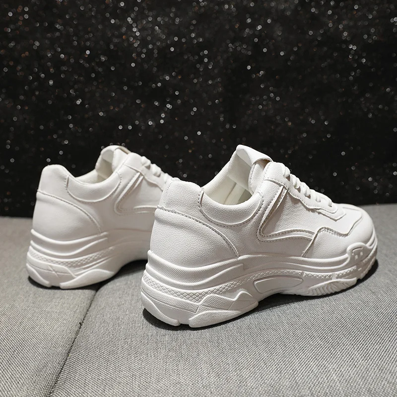 أحذية نسائية جديدة لعام 2025، أحذية رياضية كاجوال عصرية ومتعددة الاستخدامات بنعل سميك مع أحذية جري قابلة للتنفس بأربطة #6