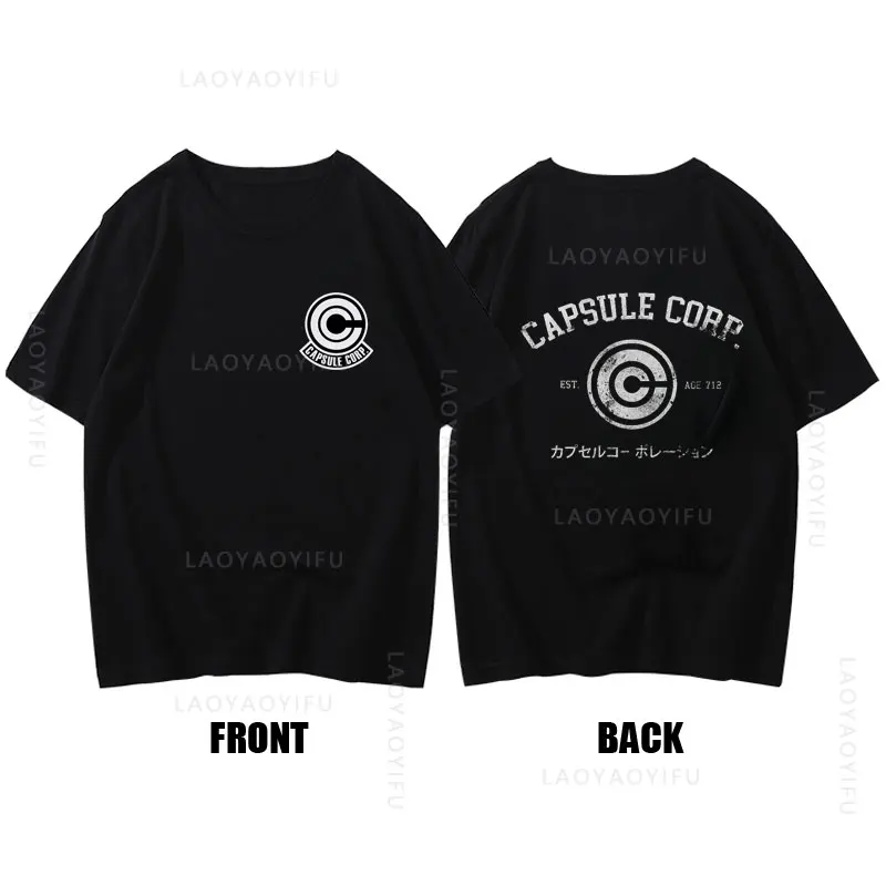 

CAPSULE CORP. Theme 100%Cotton Japanese Anime T-shirts Harajuku Street Clothing Summer Casual Short Sleeve Tees Men T Shirt Tops