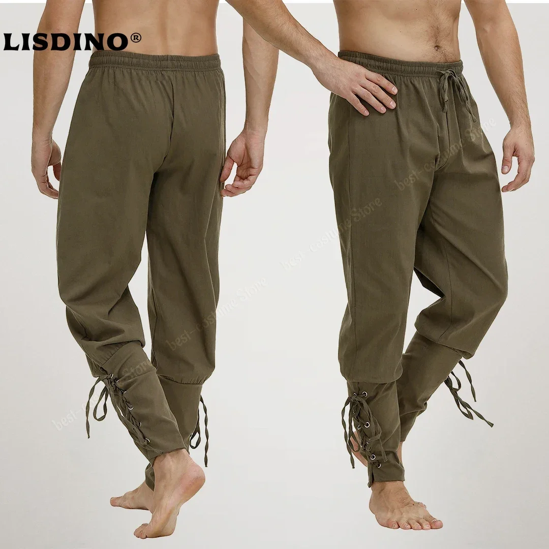 

Pirate Pant For Men Costume Renaissance Medieval Pants Drawstring Shorts Halloween Costume Adult Cosplay