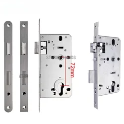 7255 European standard silent lock body panel 23x235mm Silent lock tongue Round Square panel cylinder 32mm 5572 lock body