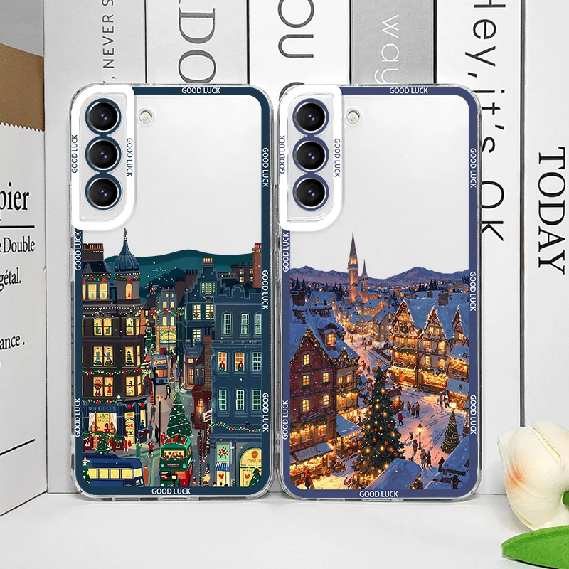 مدينة الشتاء قرية مشهد عيد الميلاد جراب هاتف ل ممن لهم رينو 13 F 12 11 10 برو زائد 8T A79 A74 A58 A92 العثور على X3 لايت غطاء ناعم