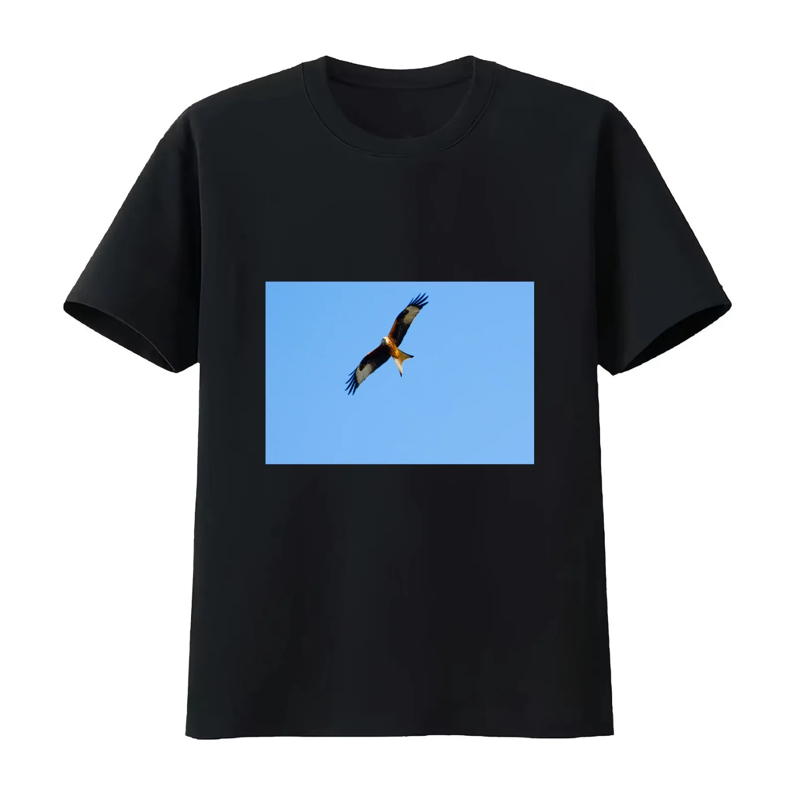 Red kite hunting T-Shirt Summer Casual Cotton Tee Oversized Streetwear Tops Vintage Graphic Print Loose Fit Short Sleeve