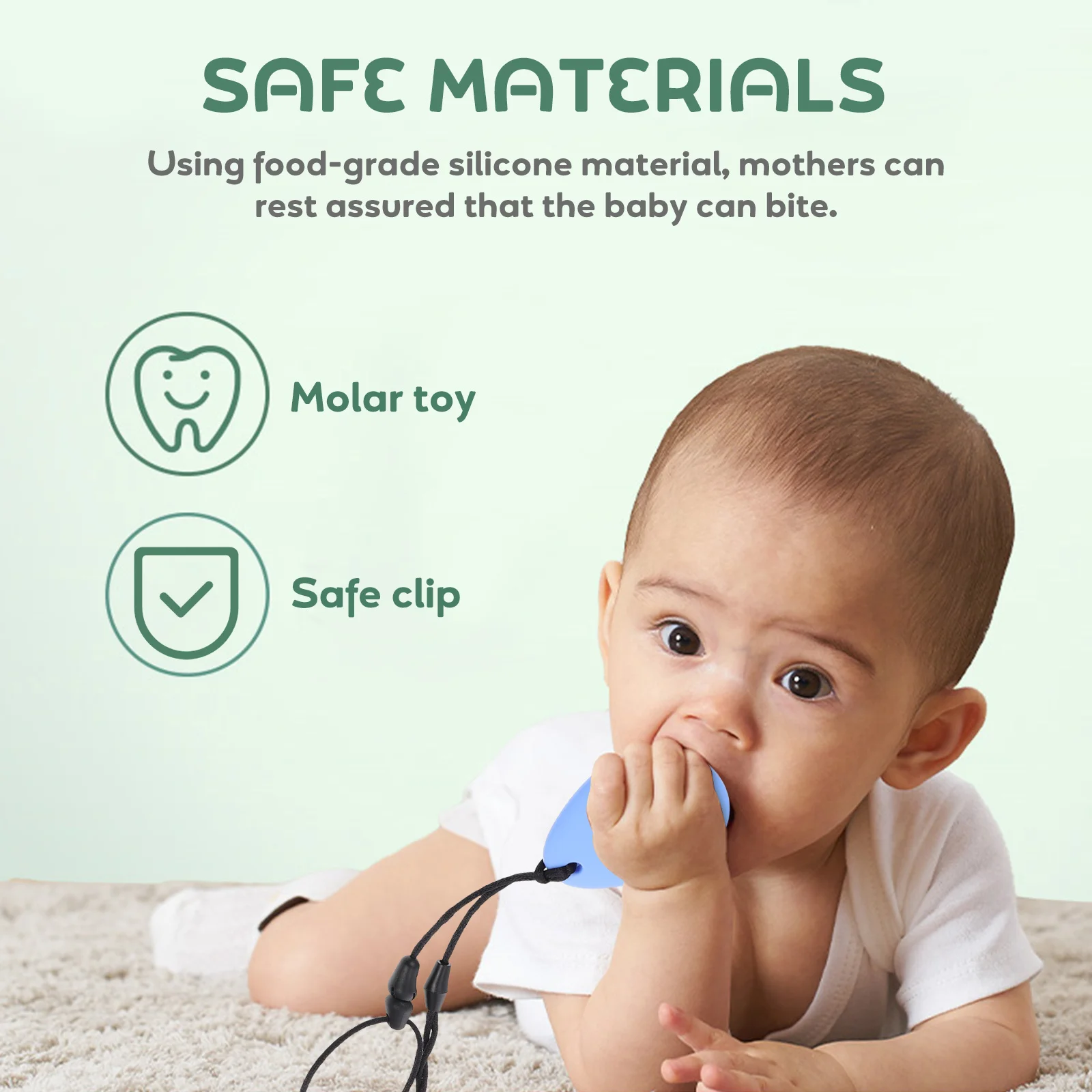 

1Pcs Silicone Baby Teether Durable Resistant Chew Pendant Infant Molar Rod Teeth Grinding Baby Teether
