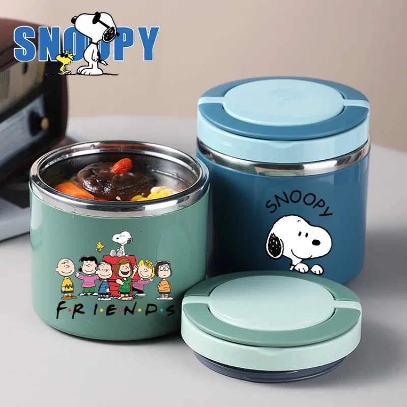

Snoopys Food Термальная банка Изолированная чашка для супа Вакуумный ланч-бокс из нержавеющей стали с ручкой Портативные герметичные коробки для бенто Детские подарки