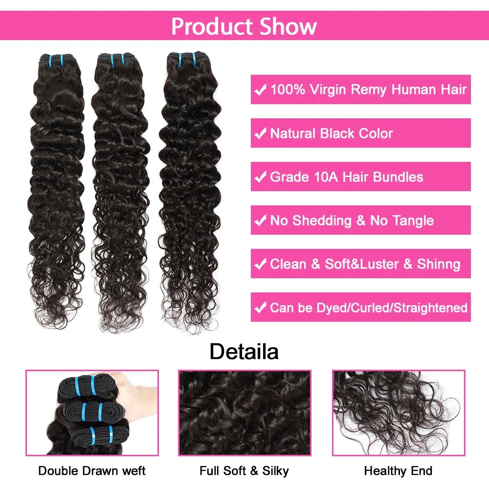 موجة عميقة الخام الشعر البرازيلي 3 4 حزم صفقة حزمة غريب مجعد 100% وصلات شعر بشري فضفاض موجة عميقة المياه للنساء السود
