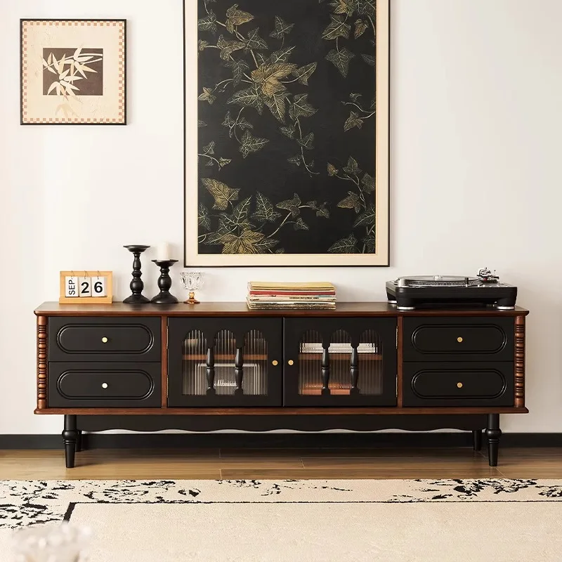 French retro style Nossen TV cabinet storage locker integrated medium and ancient style advanced sense new floor TVcabinet