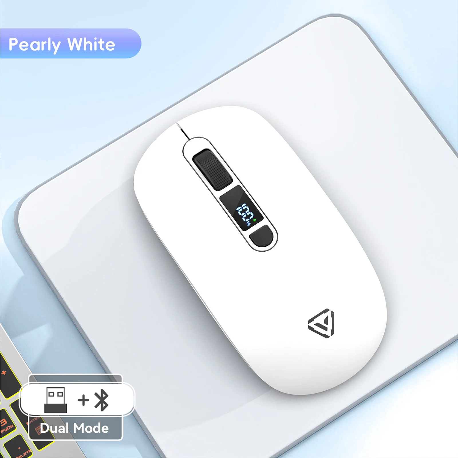 T03 Wireless Dual-mode Mouse,Bluetooth & Wireless Connection,Screen Digital Display,Silent Design,3200DPI,S201B Image Sensor
