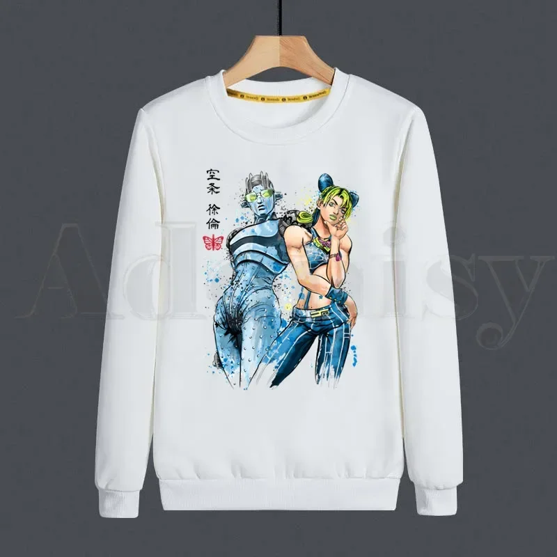JoJo Bizarre Adventure Harajuku Vintage Hoodies Sweatshirt Print Trend Mens Clothes Hip-Hop Male Crewneck Hoodies Men