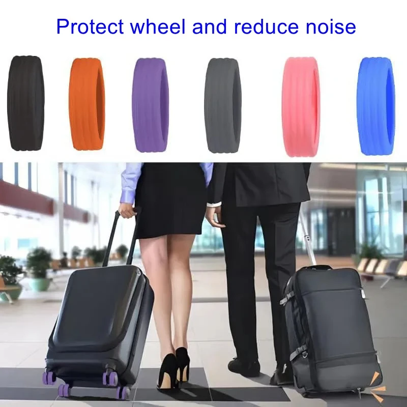 8PCS Luggage Wheels Protector Silicone Wheels Caster Shoes Reduce Noise Wheels Guard Cover Travel Luggage Suitcase Accessories