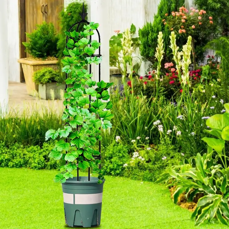 Plant Support Tower Obelisk Trellis Tall Garden Arch Vertical Trellis for Climbing Plants Vines Flowers Sturdy Climbing Trellis