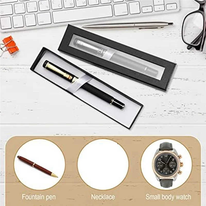 

Practical-24 PCS Pen Gift Box Empty Pen Cases + Clear Lid Pen Display Fit For Christmas Gift Packing