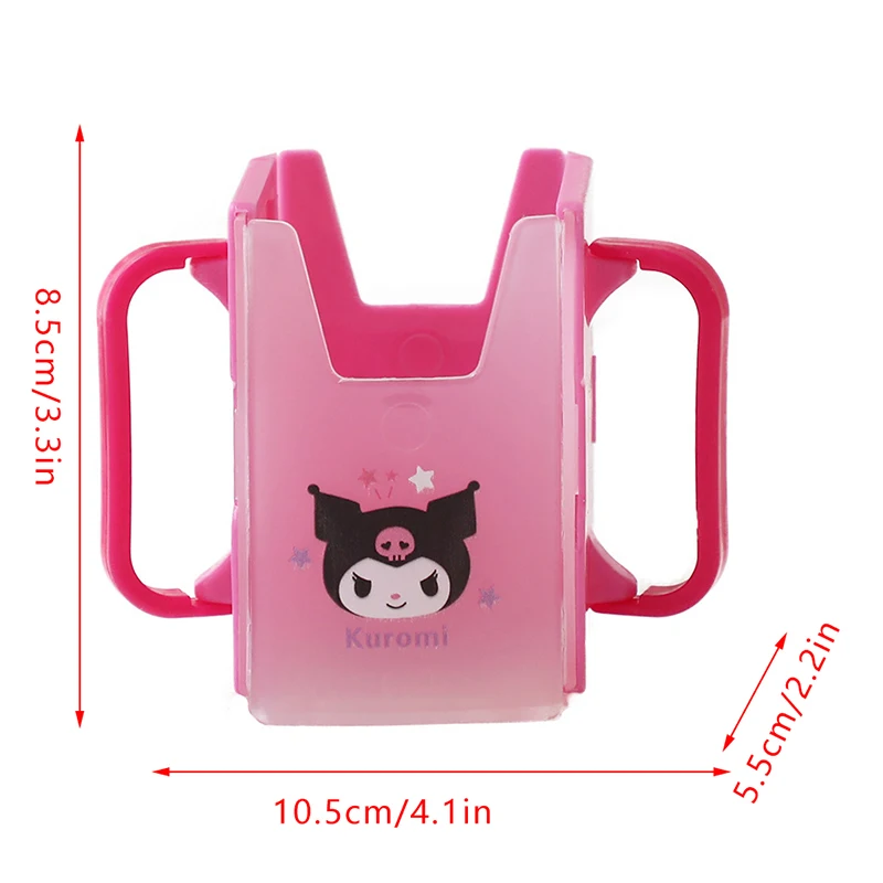 Sanrio-portabotellas de plástico para bebé y niño pequeño, recipiente de seguridad ajustable, caja de zumo para beber, antiestrujable