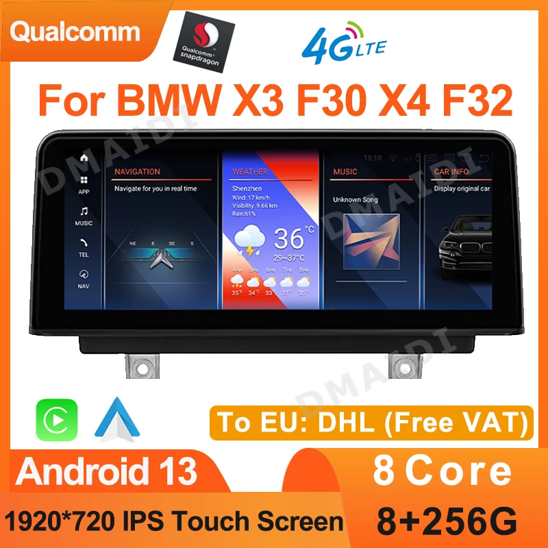 

10.25" 12.5" Qualcomm Android 13 System Wireless Carplay For BMW 3 4 Series F30 F31 F32 F33 F34 GPS Navigation Video Player WIFI