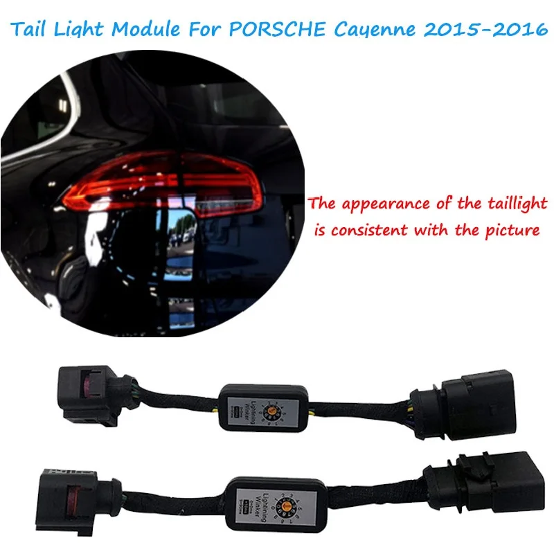 

2PCS Dynamic Turn Signal Indicator LED Taillight Car Dynamic Add-on Module Cable Wire Harness For PORSCHE Cayenne 2015-2016