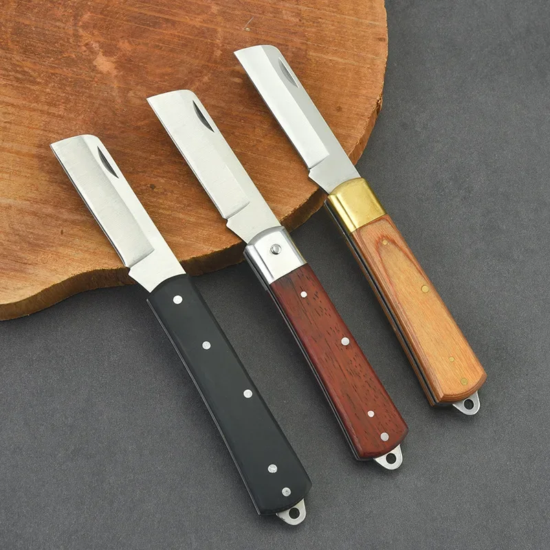 Gardening Grafting Knife Pear Wood Budding Knife Stainless Steel Folding Fruit Multi-functional Electrical Knife