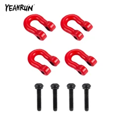 YEAHRUN Red Trailer Hook U-ring Tow for 1/18 RC Crawler Car TRX4M Bronco Defender Upgrade Decoration Parts