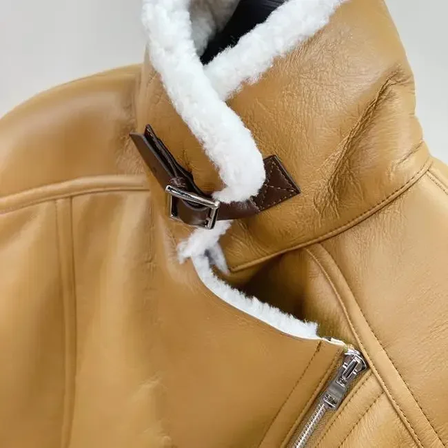 Genuine Wool Fur Coat Women Short Natural Fur Coats Winter 2024 Real Leather Fur Jackets for Women Streetwear Pelliccia Donna