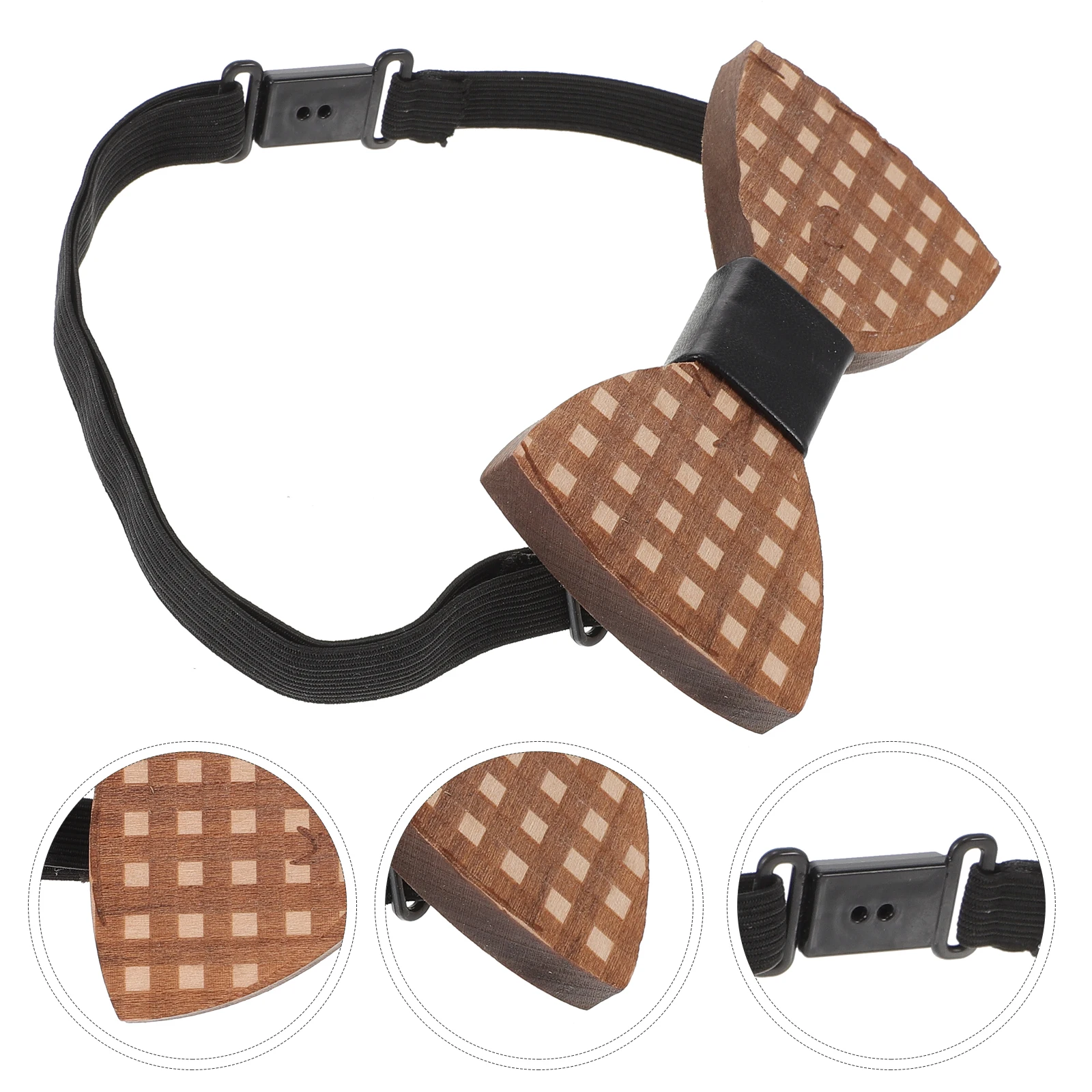 

Wooden Bow Geometric Pattern Hollow Collar Cravat Wedding Decor Adjustable Elastic Wedding Party Festival Decor For Men