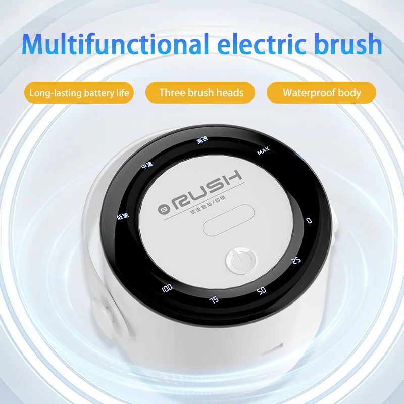 Electric Household Dish Scrubber Brush Wireless Handheld Power Cleaner Kitchen Bathroom Sink Large Area Cleaning 5 brush heads
