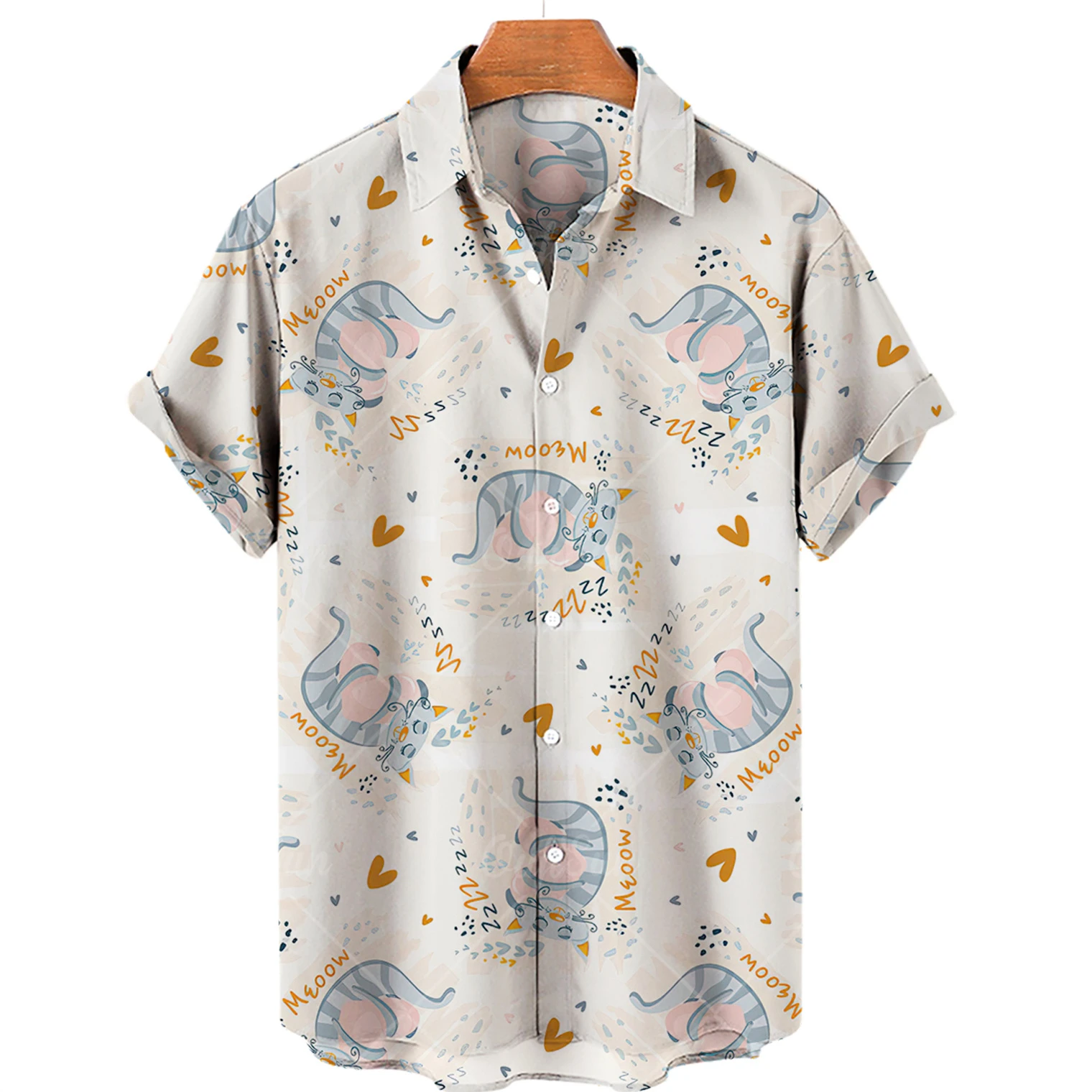 Duck 3D Print Shirts Men Fashion Hawaiian Shirt Short Sleeve Casual Beach Shirts Boys Single-Breasted Blouse Men's Clothing