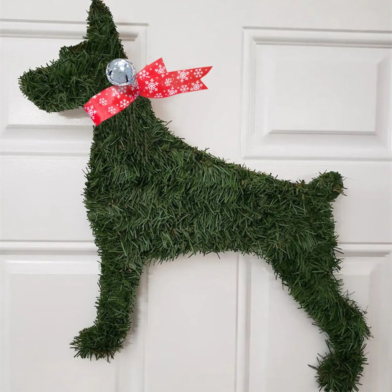 Sausage Dog Wreath Christmas Garland Artificial Branches Green Leaves Garland For Front Door Hanging Wreath Home Garden Decor