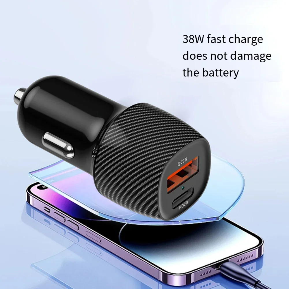 

A practical solution to charging multiple For Mobile devices simultaneously is provided by this compact dual port car charger