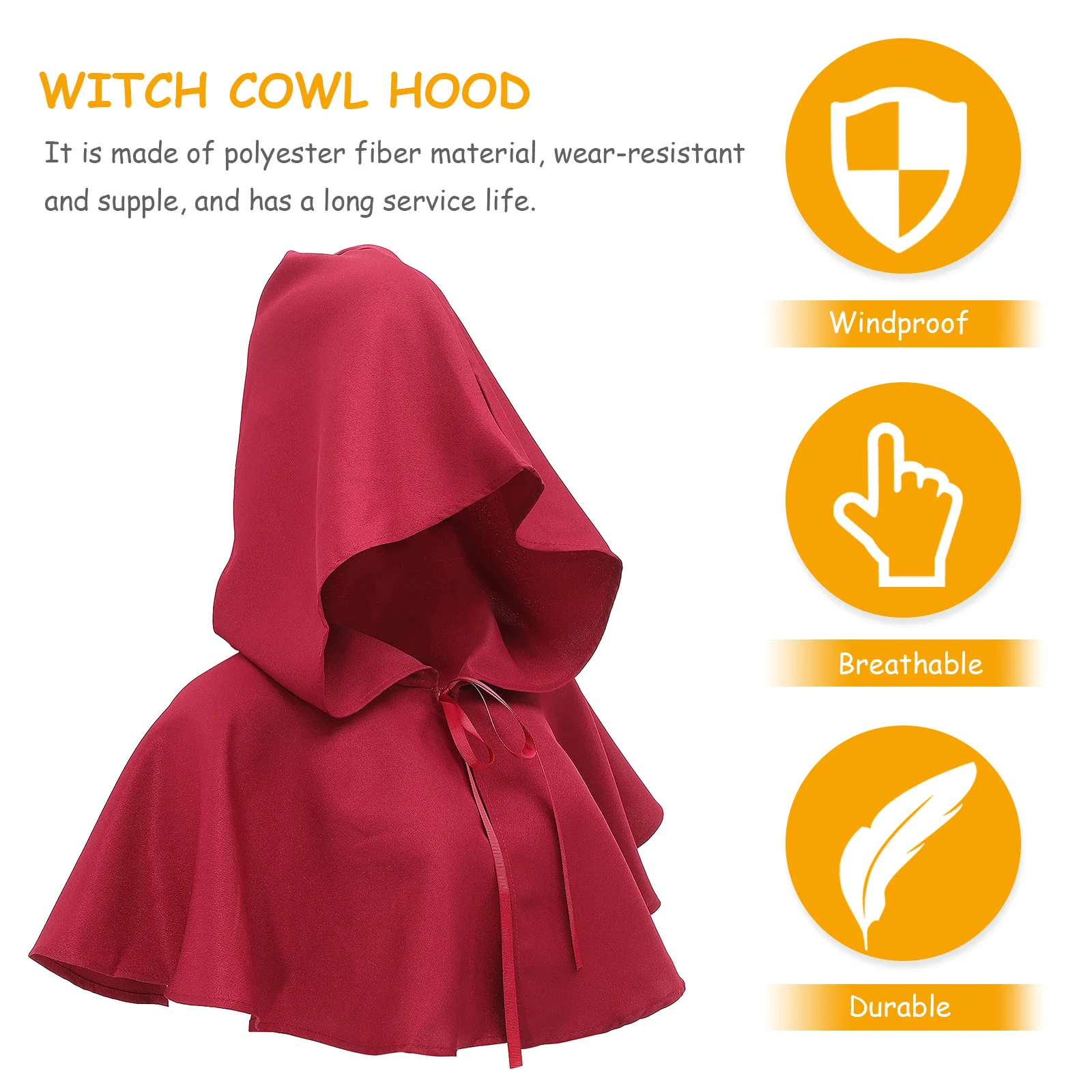 غطاء محرك السيارة في العصور الوسطى لجميع القديسين الساحرة التأثيرية للحفلات التنكرية للرجال والنساء مقاس واحد مقاوم للرياح وقابل للتنفس وقابل للغسل