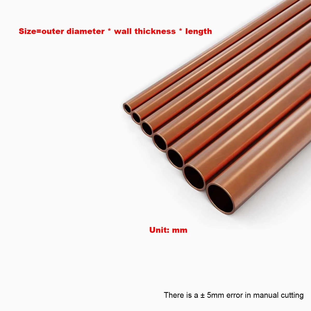 Purple Copper Hollow Copper Tube, Hard Straight Tube, Air Conditioning Round Tube, 2/3/4/5/6/8/10/12MM