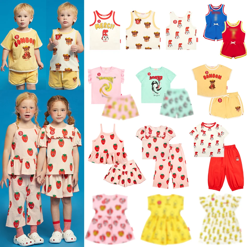 

2024 Bebe Korea Clothes Sets Children Clothes Girls Dress Summer 여름옷 Kids Short Sets 베베 Boys Sets 키즈옷 아동상의 Children Clothing Set