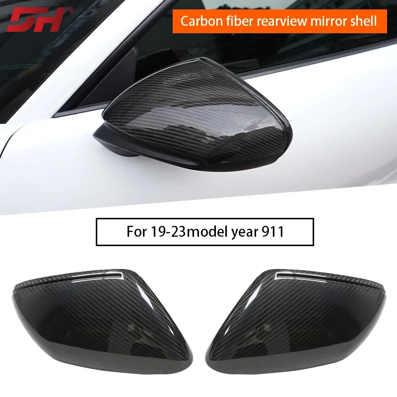 

Automotive dry carbon replacement rearview mirror cover side mirror suitable for Porsche Taycan 2019-UP left-hand drive