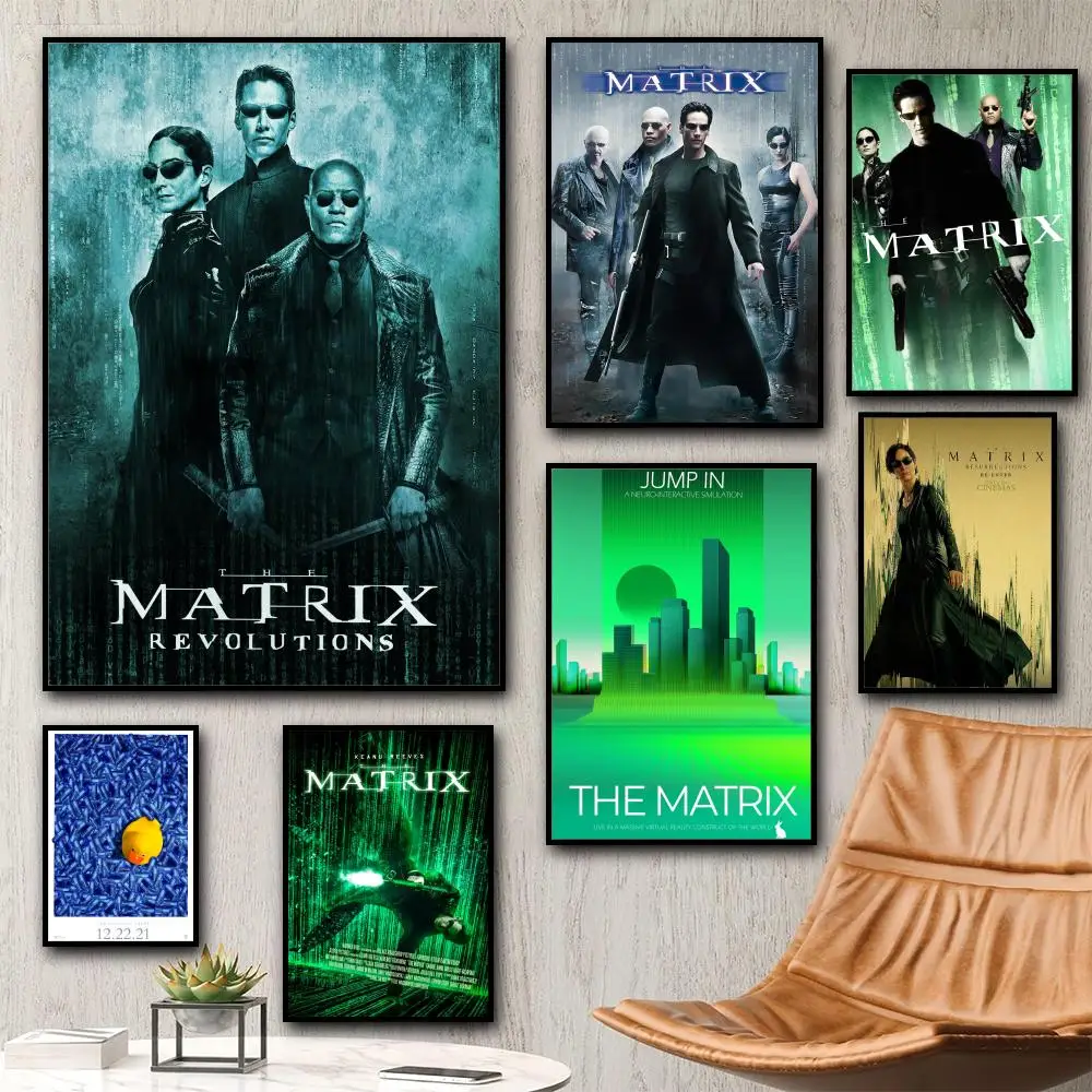 ملصق قماشي لرسومات فيلم ماتريكس: خالي من التجاعيد ومقاوم للماء ومتين لجميع الفضاء لتزيين الحائط #1