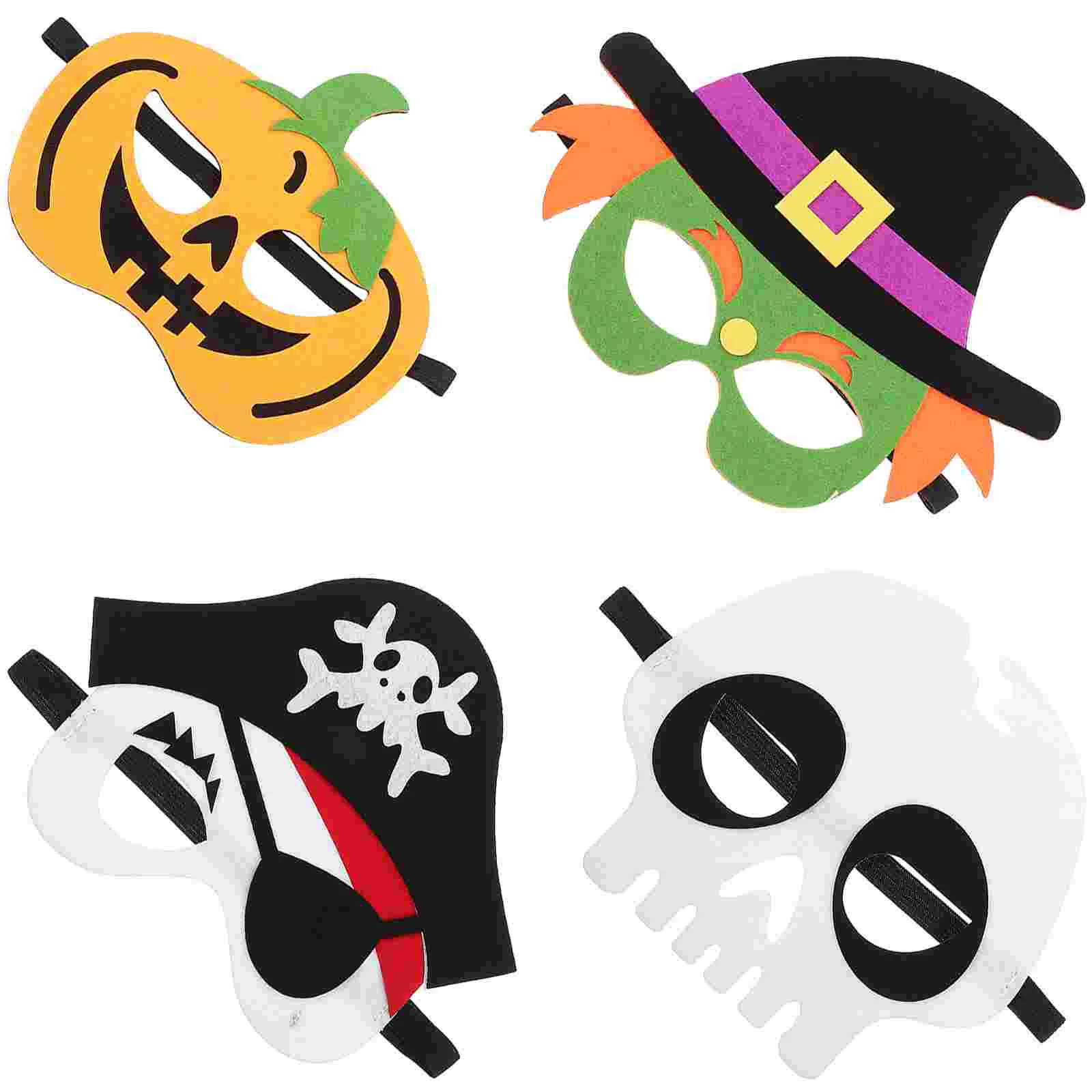 4 Pcs Halloween Mask Performance Felt Eye Role Play Costume Prop Party Supplies Theme Festival Full-face Evil