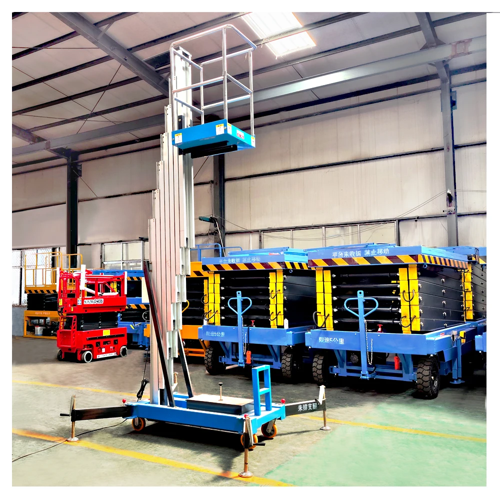 Premium Electric Vertical Mast Aluminum Alloy Elevating Platform Man Lift Table Hydraulic Single Mast Lift Platform