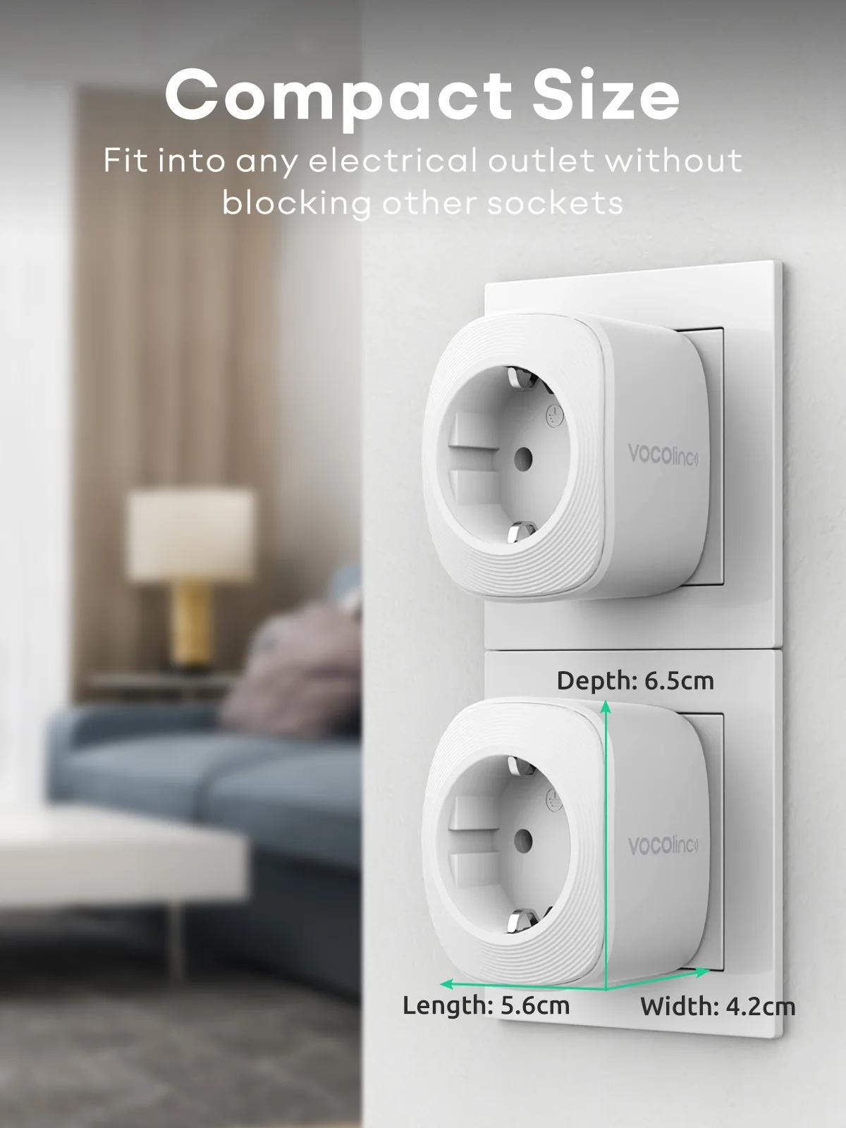 VOCOlinc Smart Plug WiFi Socket EU 10A With Power Monitor Timing Function Voice Control Work With Apple HomeKit Alexa GoogleHome