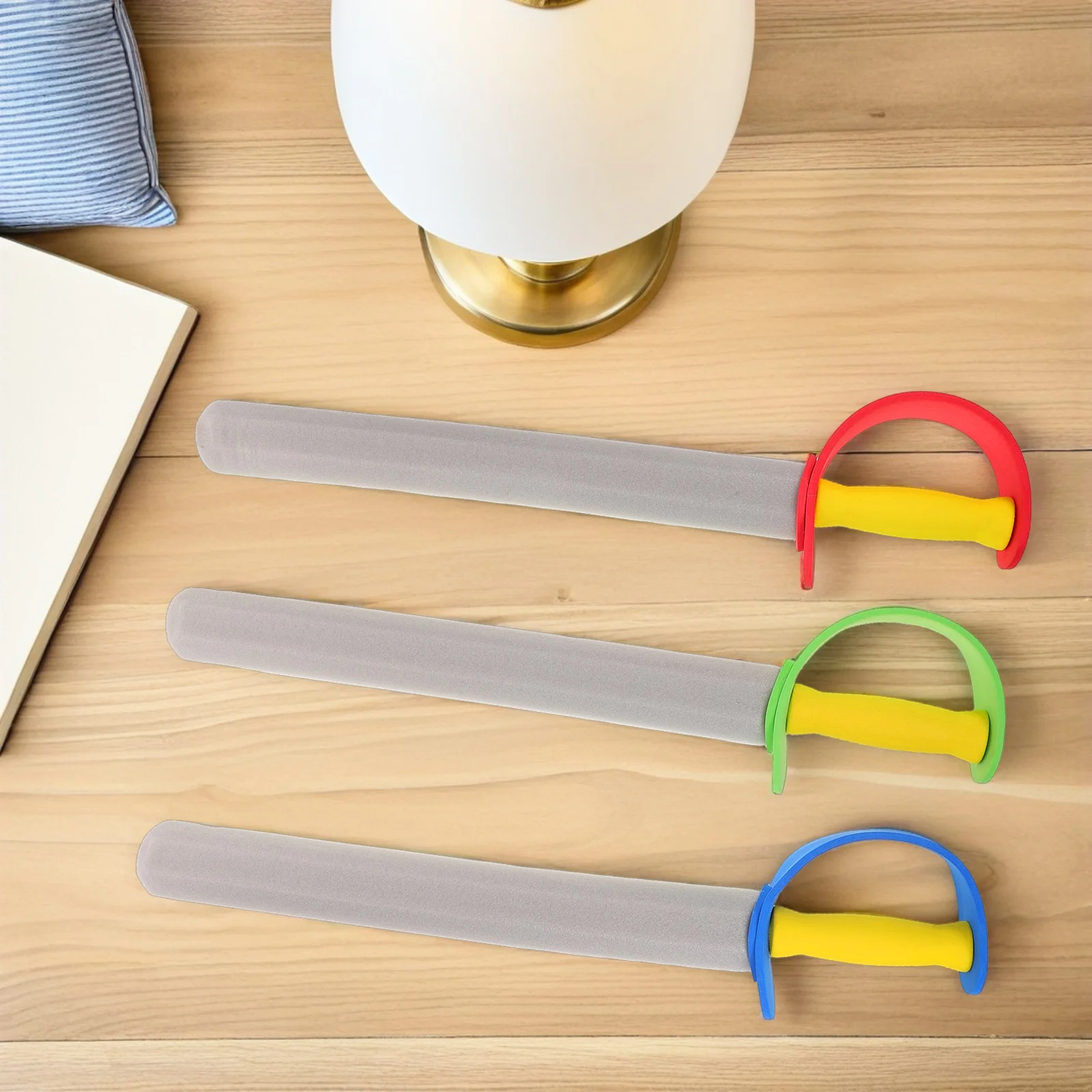 3Pcs Foam Sword Kids Training Tools Realistic Design for Safe Play Fighting Costume Parties Stage Performances Active Play