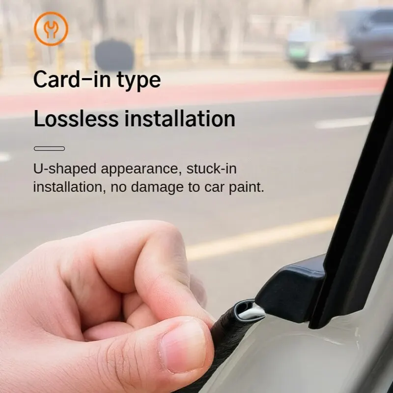 Image 5: Bande anti-collision de porte de voiture en forme de U bande décorative anti-frottement anti-rayure bande d'étanchéité de bord autocollants de protection