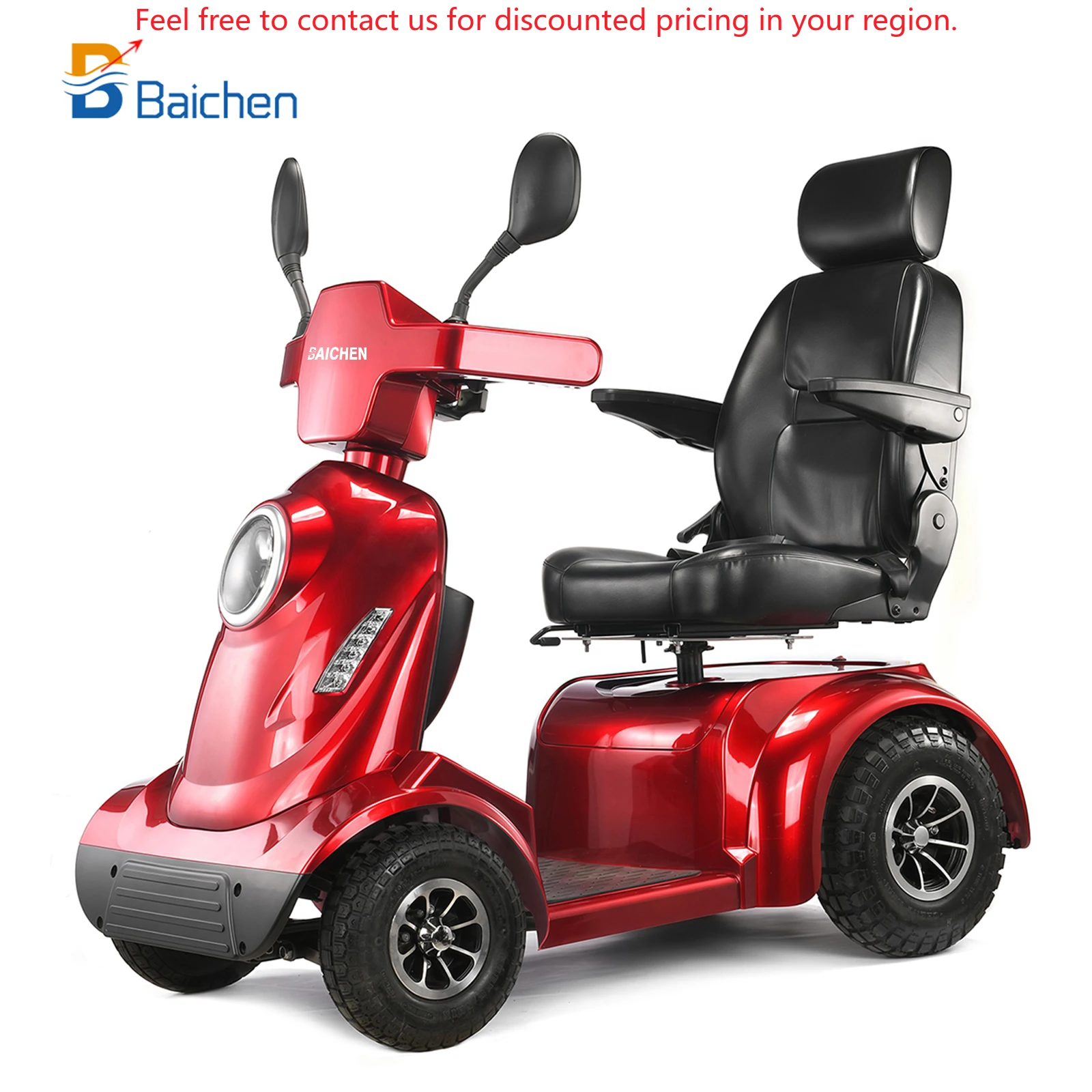 

Baichen 800W Super High Power Off Road Personal Heavy Duty High Backrest Smart Electric 4 Wheel Mobility Scooters For Adults