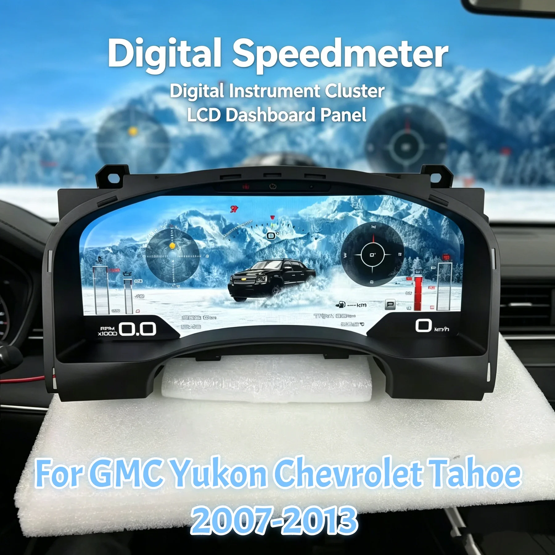 Car LCD Digital Dashboard For GMC Yukon Chevrolet Tahoe 2007-2013 Speed Meter Virtual Cockpit Digital Cluster Instrument Display