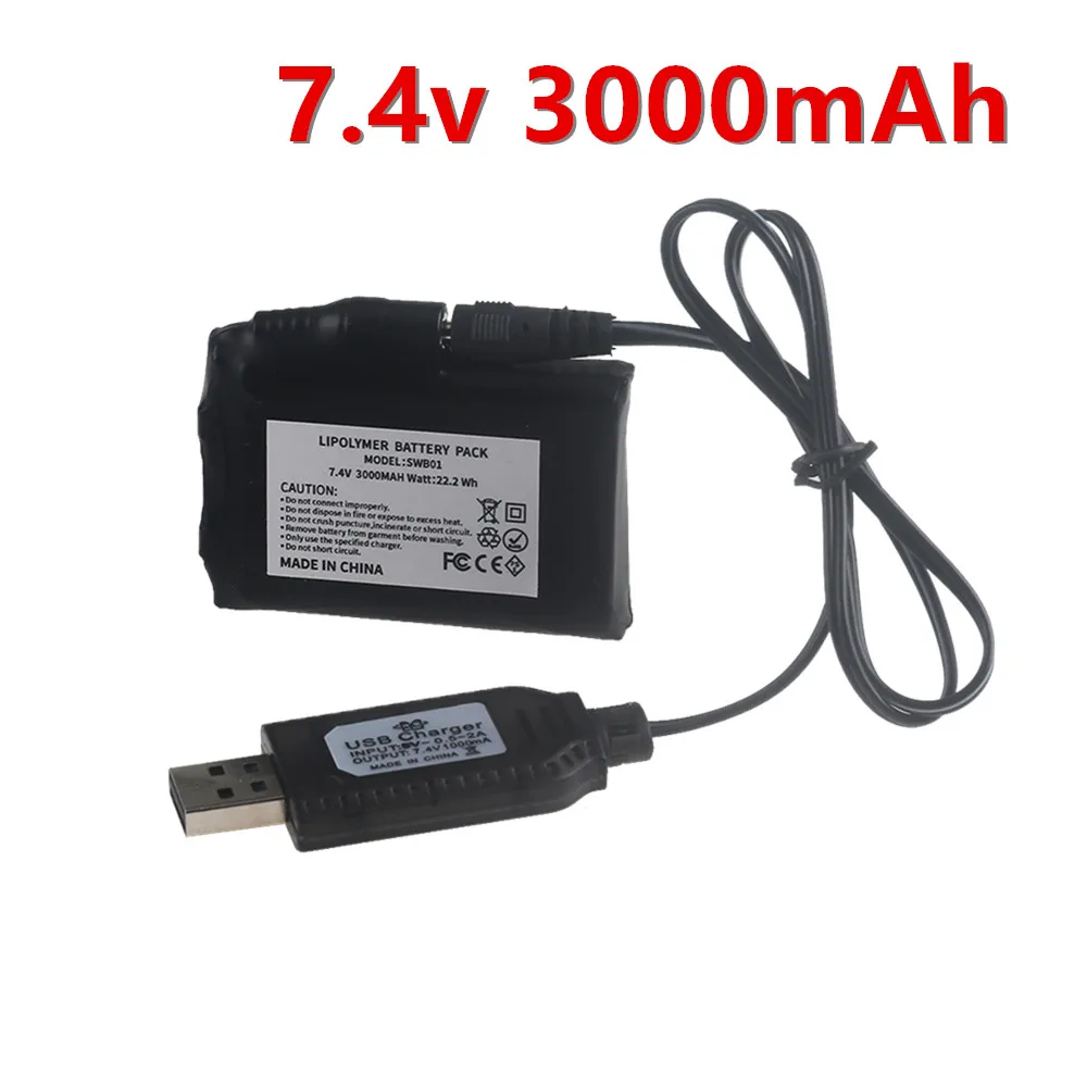 

Аккумулятор литий-полимерный перезаряжаемый 7.4В 3000мАч для перчаток, носков, курток, жилетов, мотоперчаток с подогревом, USB-зарядка